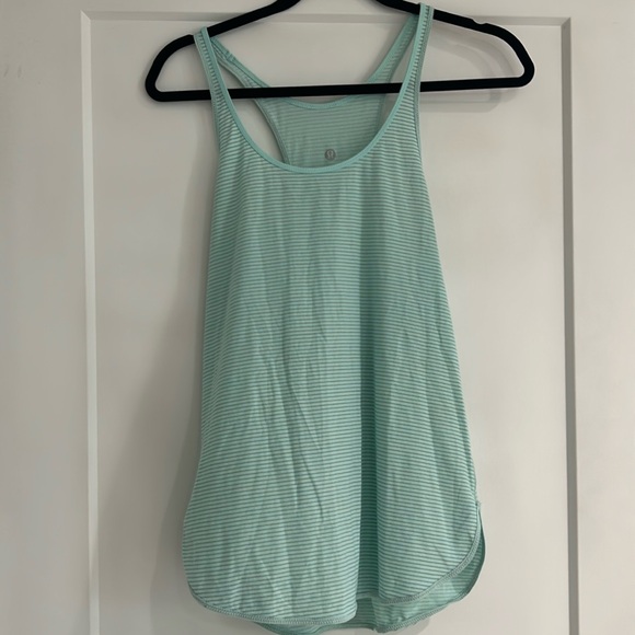 Lululemon mint green striped racerback tank top - Picture 1 of 3